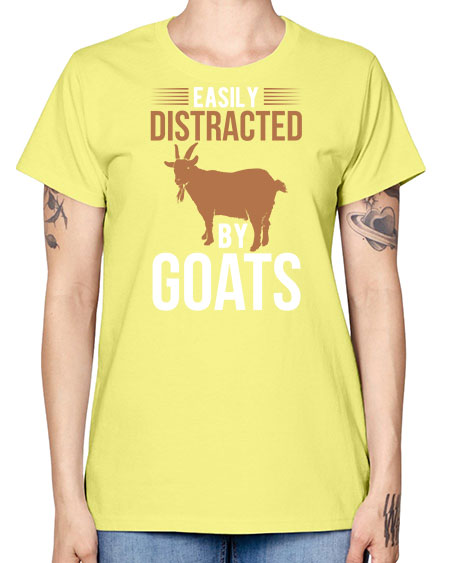 easily distracted by goats Style 5# - goat -  Missy T-Shirt