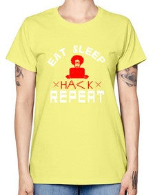 eat sleep hack repeat 48# - computer -  Missy T-Shirt