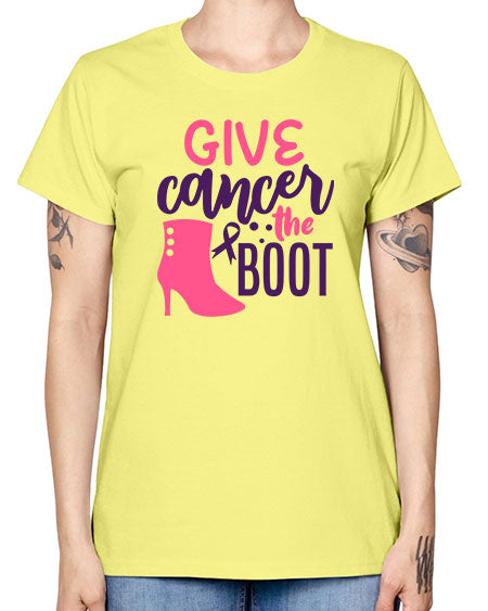 give cancer the boot Style 1# - breast cancer -  Missy T-Shirt