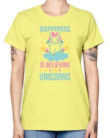 happiness is believing in unicorns 163# - unicorn -  Missy T-Shirt
