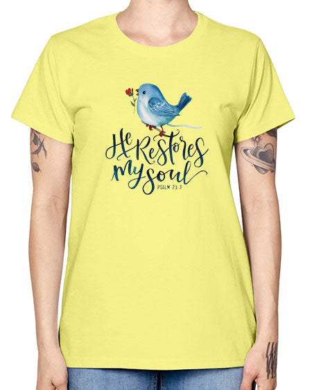 he restores my soul 39# - birds -  Missy T-Shirt