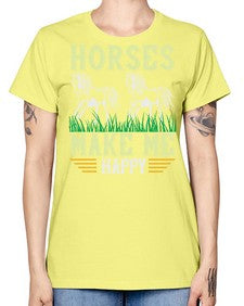 horses make me happy Style 40# - horse -  Missy T-Shirt