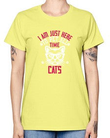 i am just here topet all time cats Style 52# - cats -  Missy T-Shirt