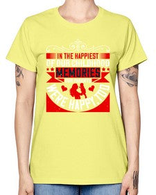 in the happiest of our childhood memories our parents were happy too 343# - parents day -  Missy T-Shirt