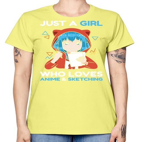 just a girl who loves anime and sketching259# - anime -  Missy T-Shirt