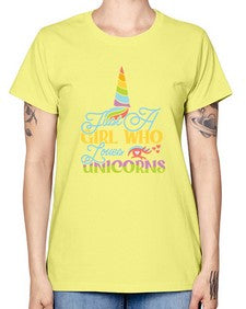 just a girl who loves unicorns 243# - unicorn -  Missy T-Shirt