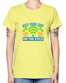 keep your grip on the stick 35# - video games -  Missy T-Shirt