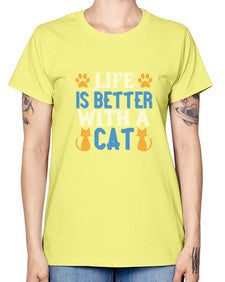 life is better with cat Style 64# - cats -  Missy T-Shirt