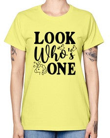 look whos one 262# - unicorn -  Missy T-Shirt