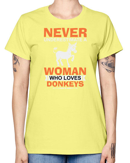 never underestimate a woman who loves donkeys Style 1# - donkey -  Missy T-Shirt