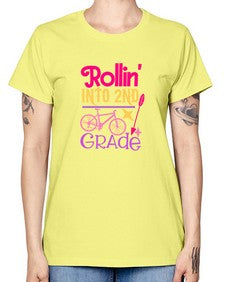 rollin into second grade 783# - second grade -  Missy T-Shirt