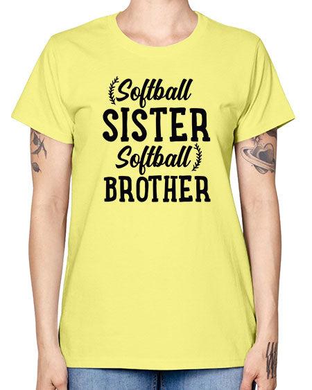 softball sister softball brother 2273# - softball -  Missy T-Shirt