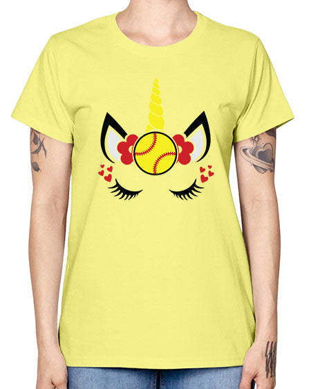 softball unicorn 397# - softball -  Missy T-Shirt