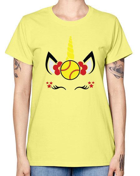 softball unicorn 398# - softball -  Missy T-Shirt