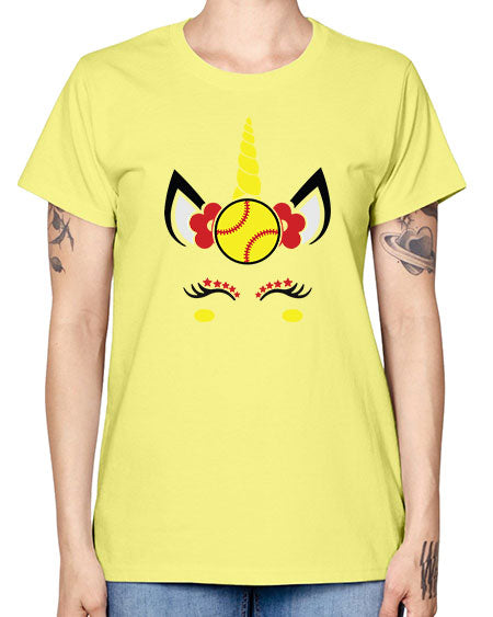 softball unicorn 399# - softball -  Missy T-Shirt