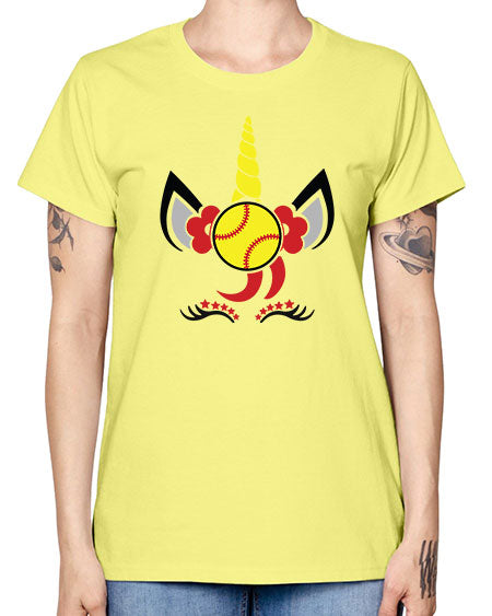 softball unicorn 401# - softball -  Missy T-Shirt