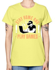 stay home and play game 153# - video games -  Missy T-Shirt