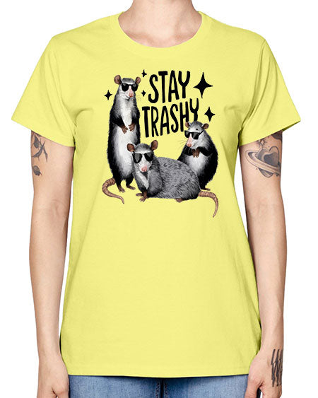 stay trashy 61# - raccoon -  Missy T-Shirt