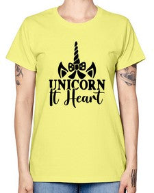 unicorn it heart 466# - unicorn -  Missy T-Shirt