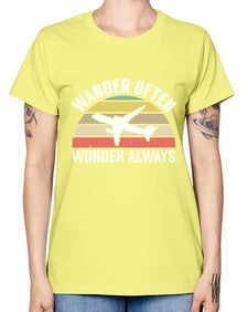 wander often wonder always  47# - airplane -  Missy T-Shirt