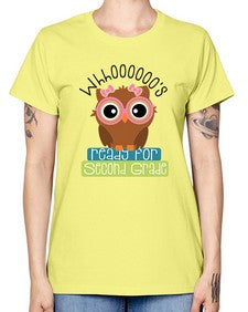 whooos ready for second grade girl 1008# - second grade -  Missy T-Shirt