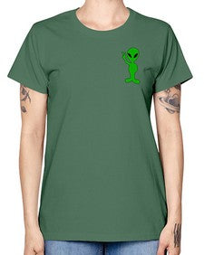 Alien in Pocket Side 3# - ufo -  Missy T-Shirt
