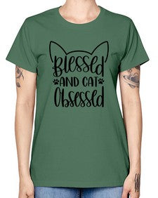 Blessed And Cat Obsessed Style 79# - cats -  Missy T-Shirt