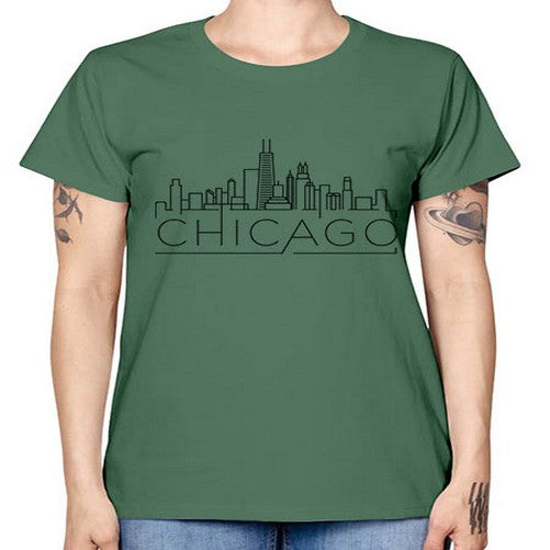 Chicago Minimal Skyline 568# - cities -  Missy T-Shirt