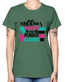 Coffee Scrubs And Rubber Gloves Style Style 664# - nurse -  Missy T-Shirt