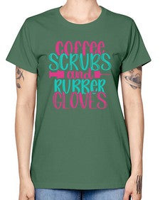 Coffee Scrubs And Rubber Gloves Style Style 665# - nurse -  Missy T-Shirt