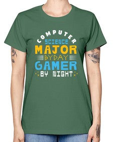 Computer science major by day gamer by night 6# - computer -  Missy T-Shirt
