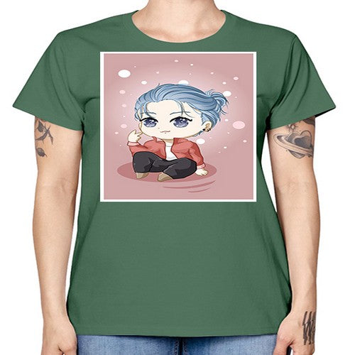 Cute little boy silver hair 78# - anime -  Missy T-Shirt