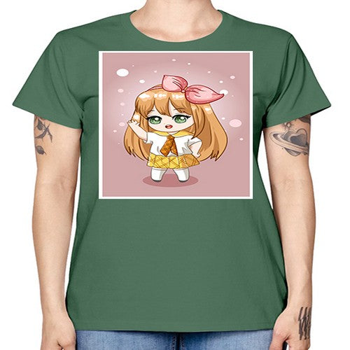 Cute little girl yellow hair wearing uniform 130# - anime -  Missy T-Shirt