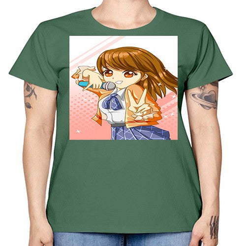 Cute teenage student girl singing song 47# - anime -  Missy T-Shirt