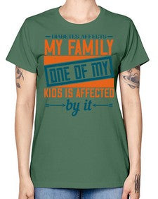 Diabetes affects my family One of my kids is affected by it Style 4# - diabetes -  Missy T-Shirt