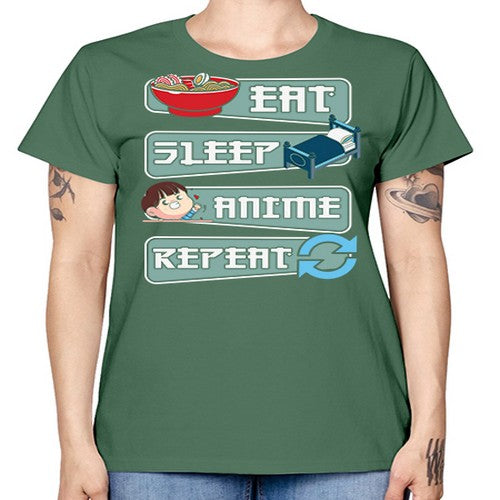 Eat Sleep Anime Repeat Anime Manga 227# - anime -  Missy T-Shirt