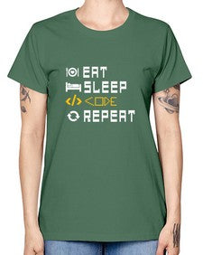 Eat sleep code repeat 49# - computer -  Missy T-Shirt