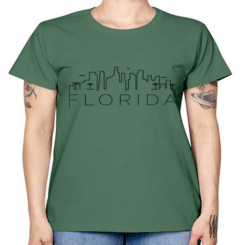 Florida Minimal Skyline 728# - cities -  Missy T-Shirt