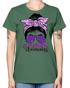 Girl Warrior Alzheimer Awareness 153# - alzheimers -  Missy T-Shirt
