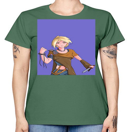 Girl hold knife 12# - anime -  Missy T-Shirt