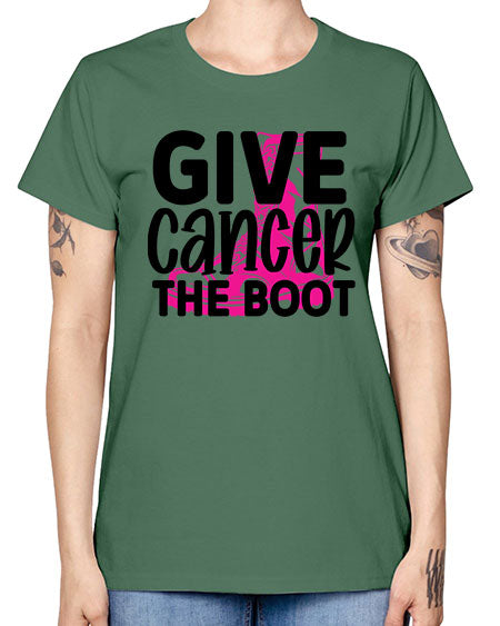 Give Cancer the Boot 25# - breast cancer -  Missy T-Shirt