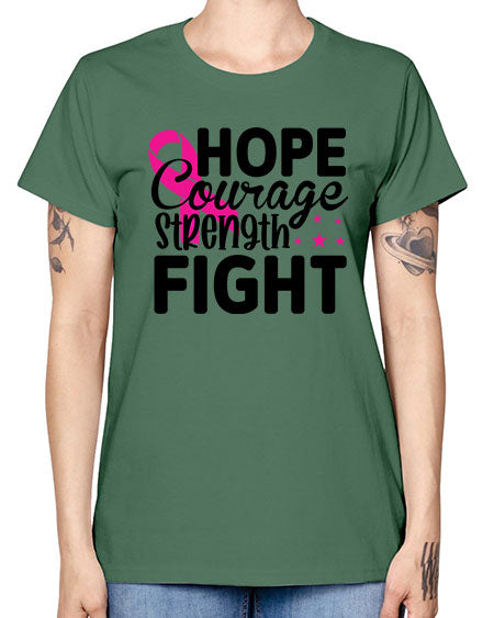 Hope Courage Strength Fight 21# - breast cancer -  Missy T-Shirt