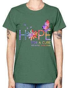 Hope For A Cure Alzheimer Awareness Flower 162# - alzheimers -  Missy T-Shirt