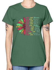 Juneteenth Sunflower Design 17# - black juneteenth -  Missy T-Shirt