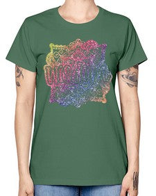 Mandala Wisdom Rainbow Glitter 764# - mandala -  Missy T-Shirt