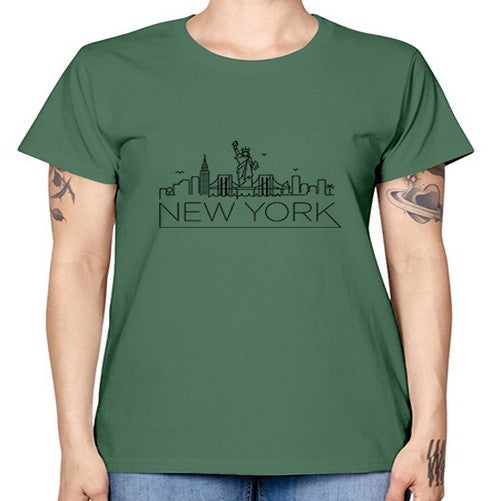 New York Minimal Skyline 1468# - cities -  Missy T-Shirt