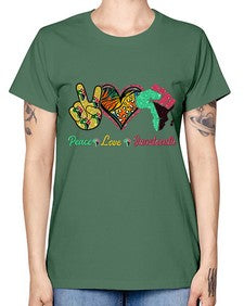 Peace Love Juneteenth Day Fist Png 8# - black juneteenth -  Missy T-Shirt