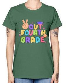 Peace Out fourth Grade Peace 630# - fourth grade -  Missy T-Shirt