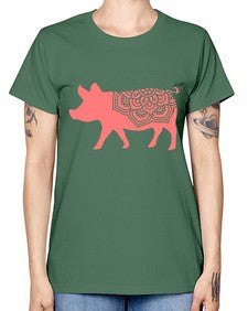 PigMandala 985# - mandala -  Missy T-Shirt