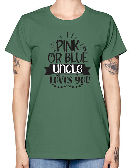 Pink or blue aucle loves you 429# - pregnancy -  Missy T-Shirt